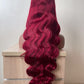 Frontal Colored Wigs Human Hair Wigs, Ginger,Burgundy,4/27 Wigs